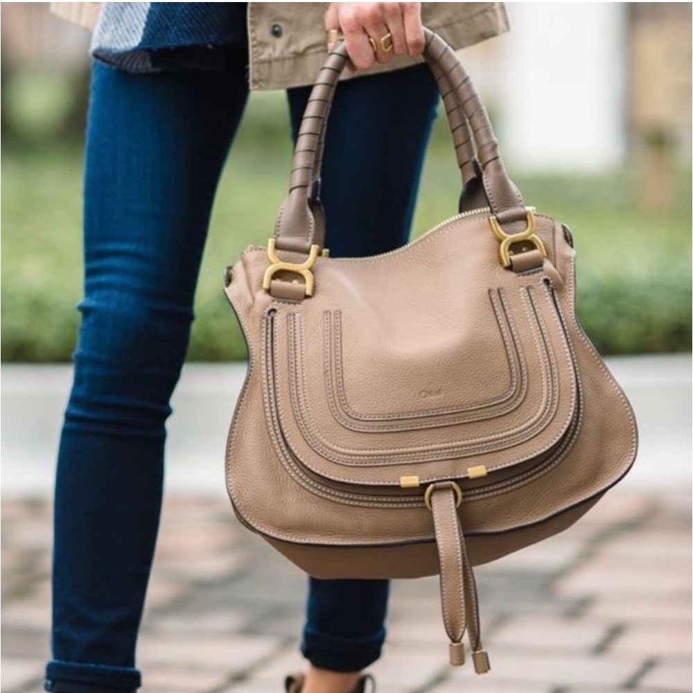 Chloe Marcie Brown Medium Leather Satchel